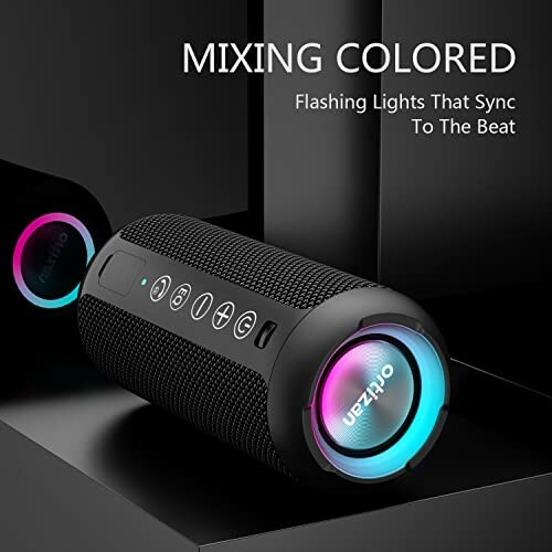 Portable Bluetooth Speaker with Colorful Lights and Control Buttons