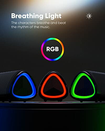 RGB speakers with breathing light effect.