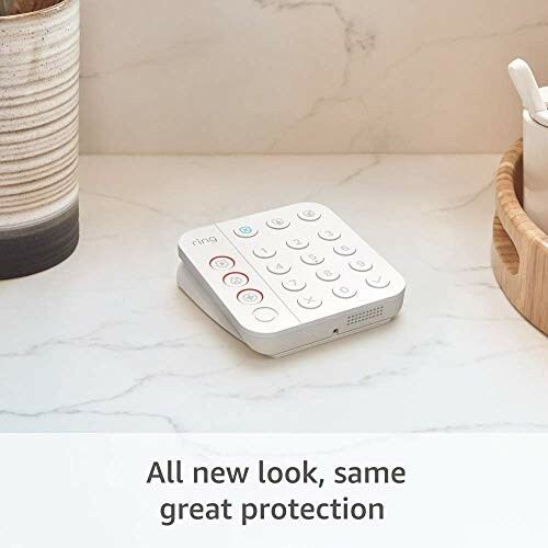 Ring security keypad on marble countertop